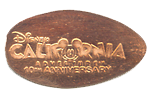 CA0107r-109r Retired Disney California Adventure 10th Anniversary pressed penny set stampback.